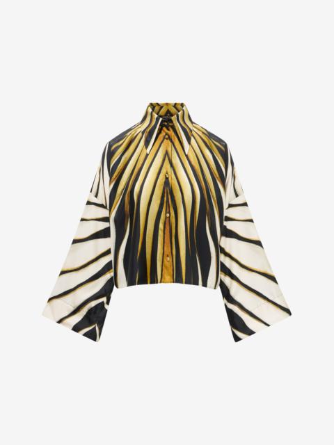 Ray Of Gold Print Silk Shirt