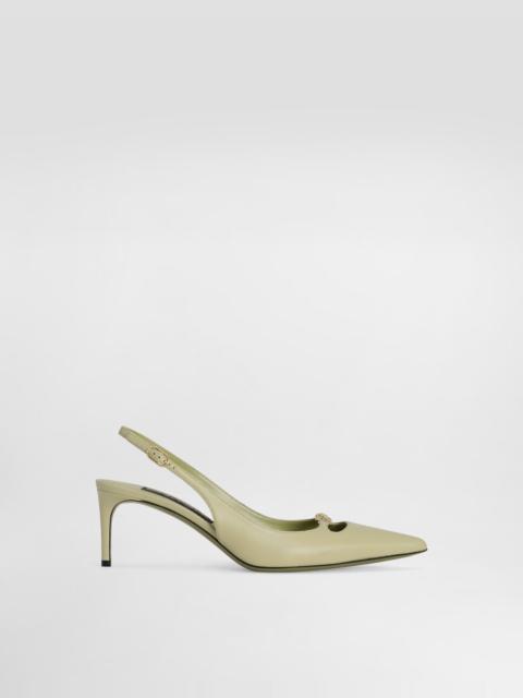 Lollo silk nappa leather slingback