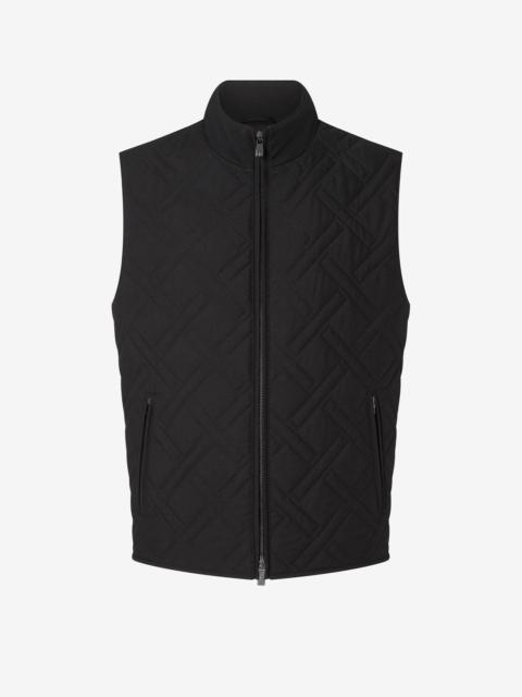 Black padded vest in technical fabric