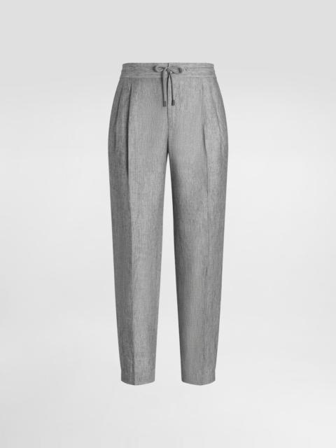 Washed linen canvas trousers