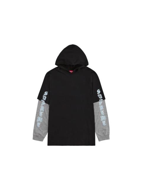 Supreme Layered Hooded L/S Top Black