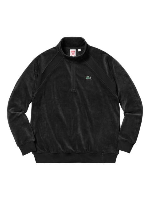 Supreme SS18 LACOSTE Velour Half-Zip Track Top Black SUP-SS18-574