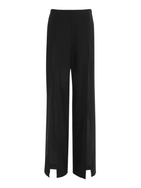 Front-Slit Tailored High-Rise Trousers black