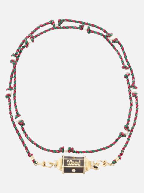 Knock on Wood 18kt gold locket necklace with diamonds