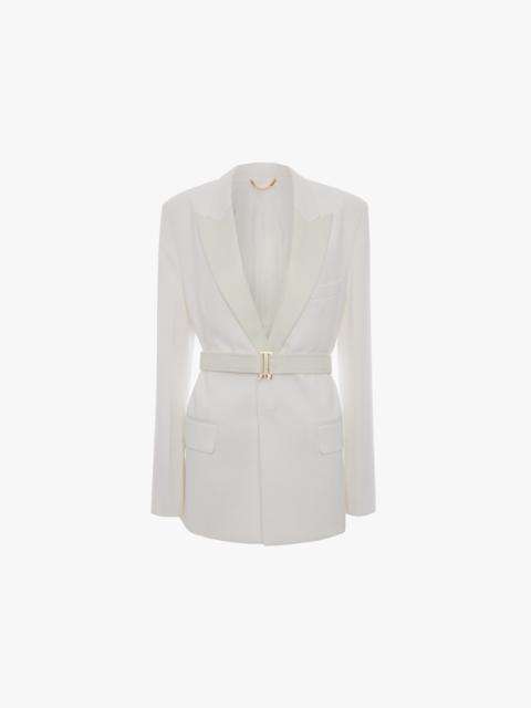 Belted Tailored Jacket In Ivory