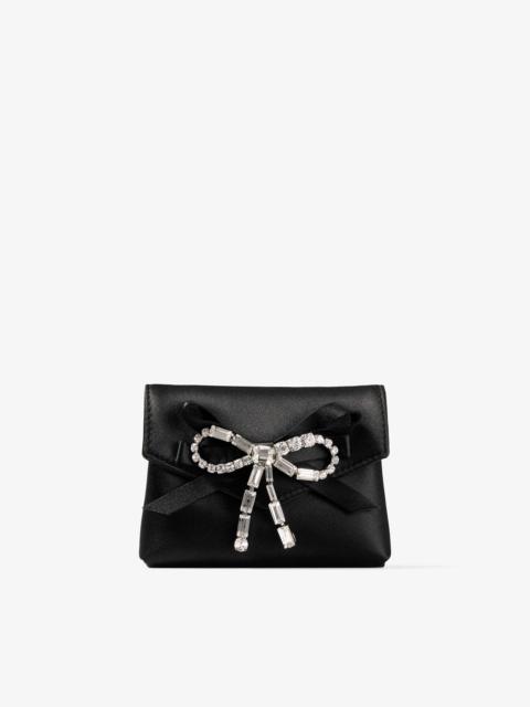 Soft Card Holder With Chain
Black Satin Cardholder with Crystal Bow