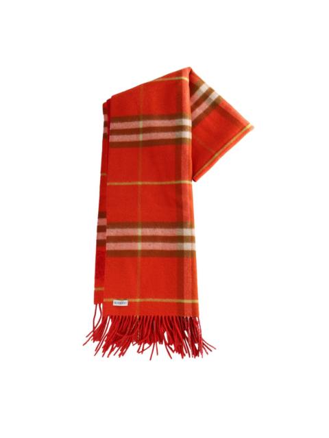 checked fringed scarf