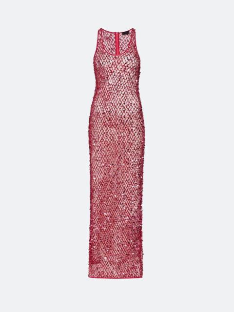 Net Mesh Sequin Tank Gown