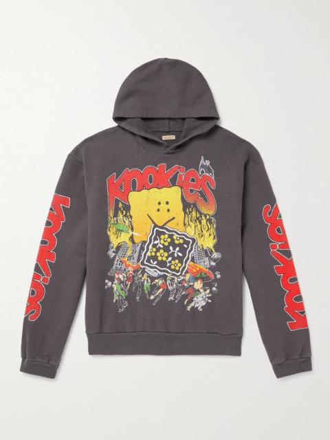 Buster Peckish Rainbowy Printed Cotton-Jersey Hoodie Dark gray