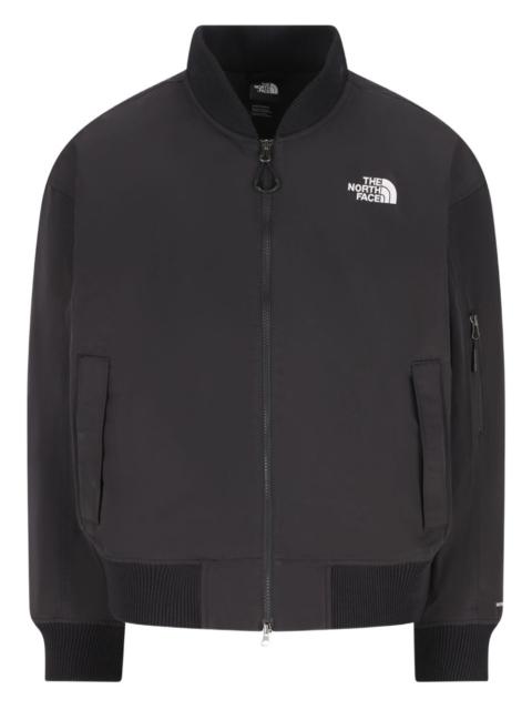 zip ribbed bomber jacket