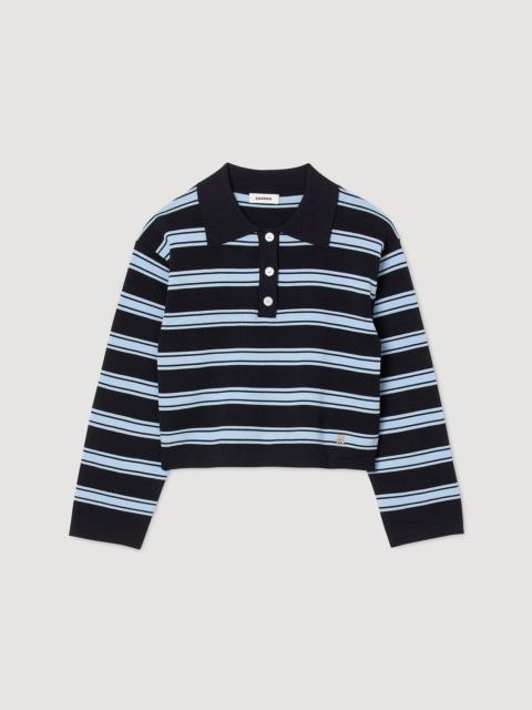 STRIPED POLO SWEATER