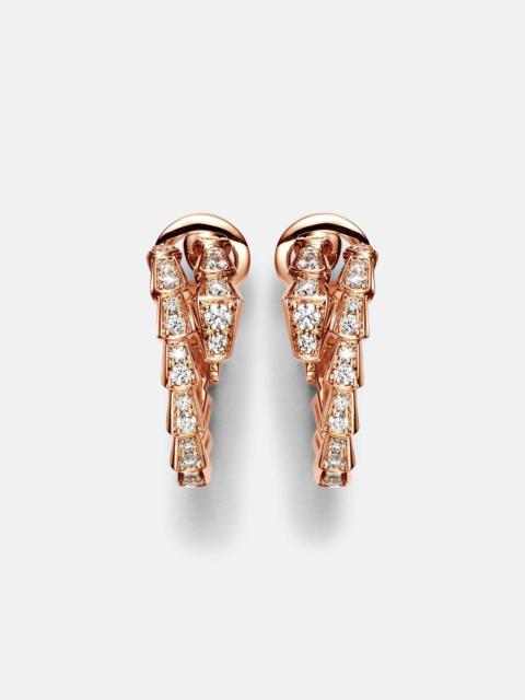 Serpenti Viper 18kt rose gold earrings with diamonds
