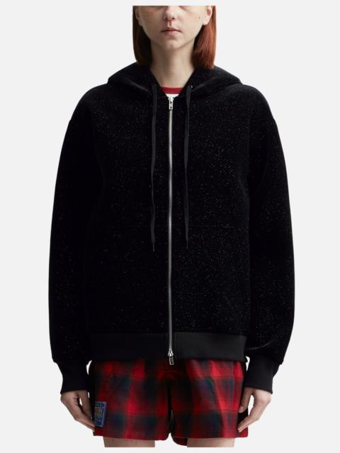 BLACK RABBIT EAR ZIP-UP HOODIE