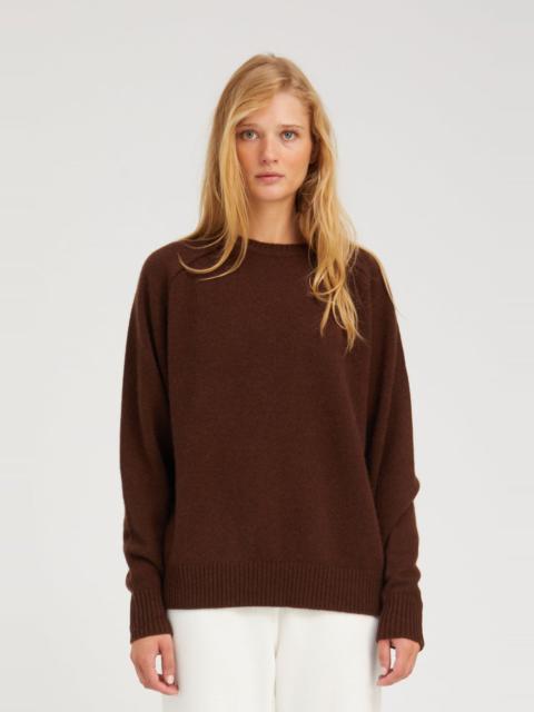 MOCHA CASHMERE BOYFRIEND SWEATER