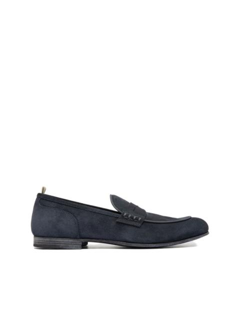 penny-stitched suede loafers