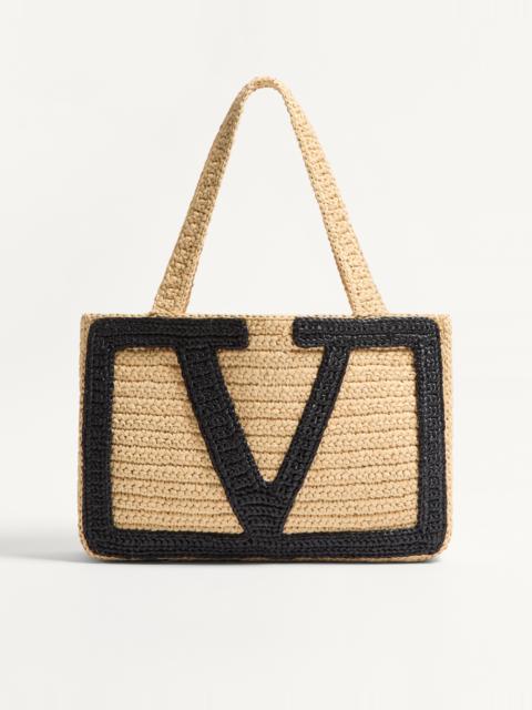 VALENTINO GARAVANI VIVA SUPERSTAR MEDIUM SHOPPING BAG IN SYNTHETIC RAFFIA