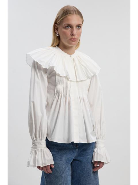 Cotton Poplin Pleat Detail Woven Shirt