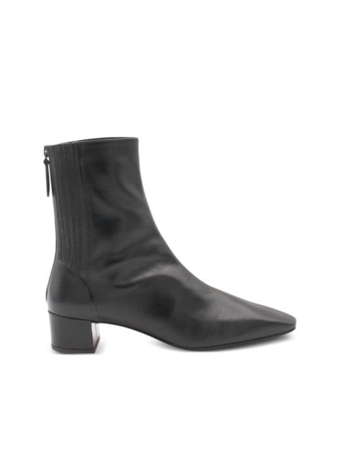 50mm leather block-heel boots