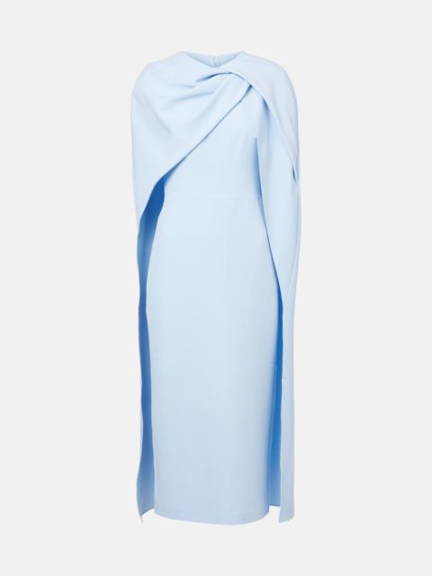Oria caped crêpe cocktail dress