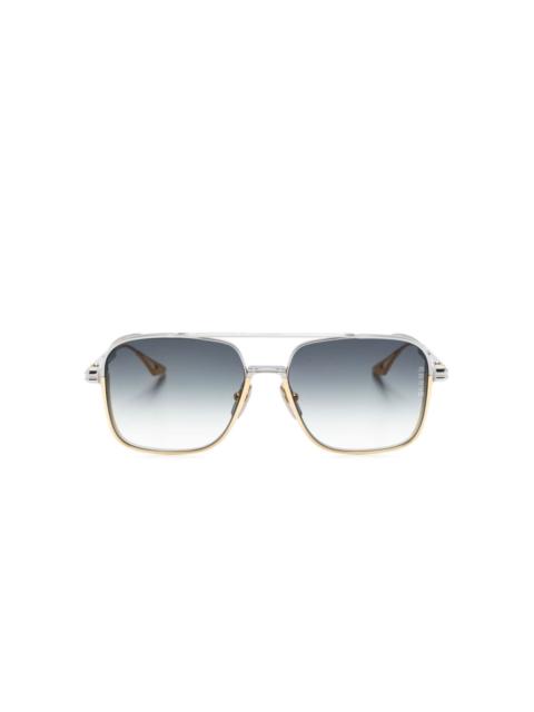 square-frame titanium sunglasses