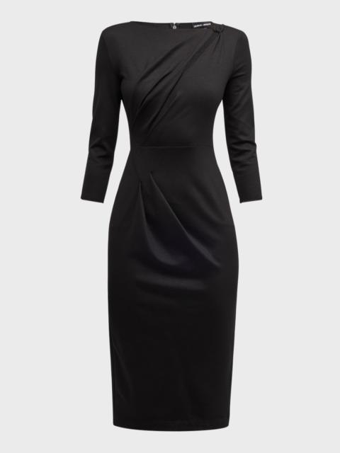 Asymmetric Keyhole Midi Dress