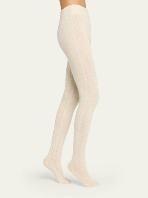 Mumu Speckled Cashmere Knit Footed Tights