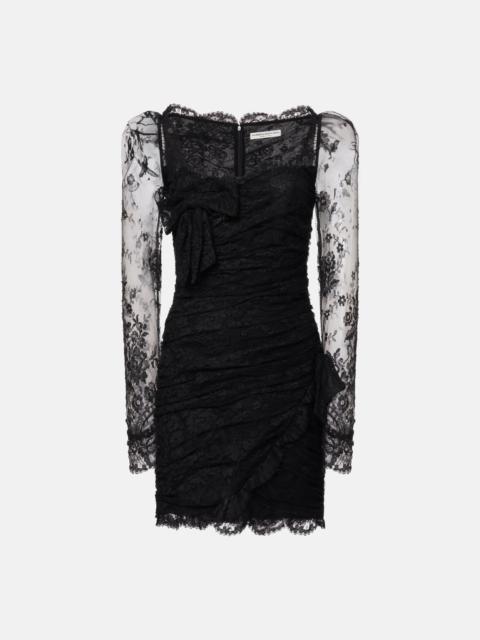 LACE DRAPED MINI DRESS