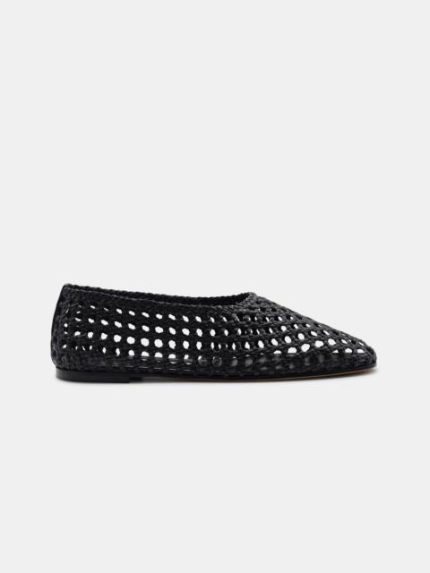 HIGH THROAT BALLERINA IN BLACK WOVEN