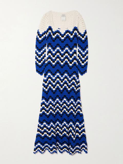 Sumac scalloped crocheted cotton midi dress Multi