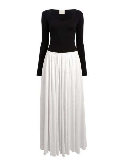 Carlotta Gathered Maxi Dress black/white