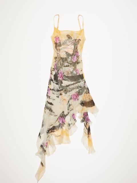 Printed strap dress - Multi yellow