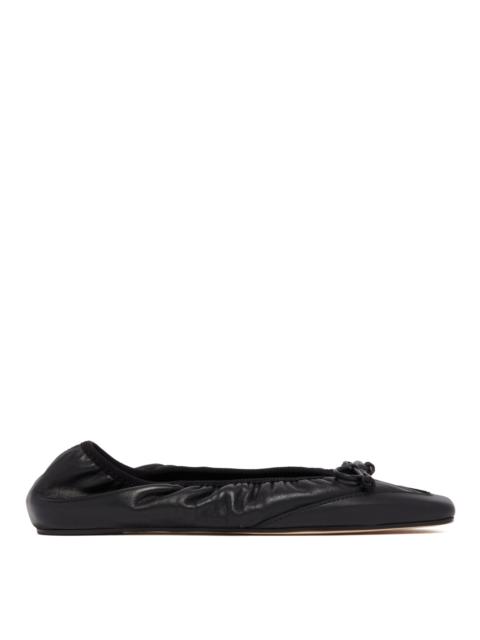 Black Camilla Leather Ballet Flats