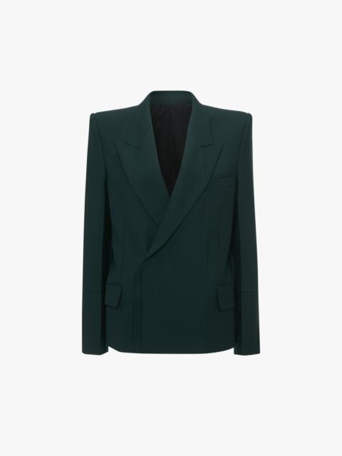 Pointed Shoulder Jacket In Seaweed