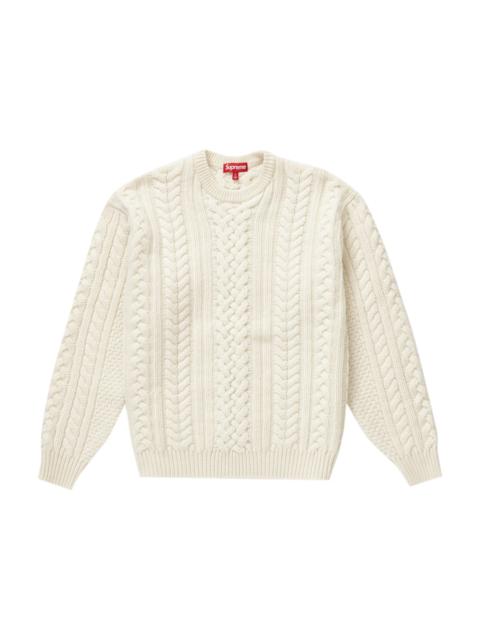 Supreme Appliqué Cable Knit Sweater Ivory