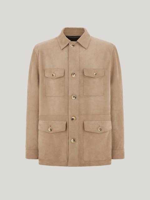 CANALI NUVOLA SAND-COLORED LAMBSKIN SUEDE FIELD JACKET
