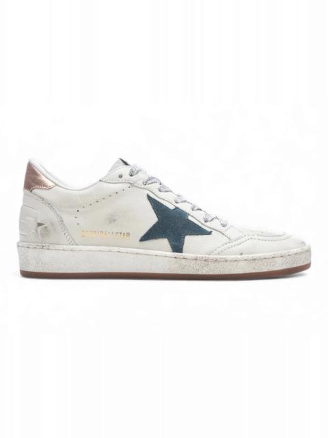 Golden Goose Ball-Star Low White Nappa Smoke Blue Star (Women's)