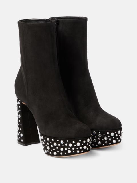 Crystal Holly suede platform ankle boots