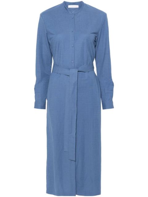 belted shirt midi dress