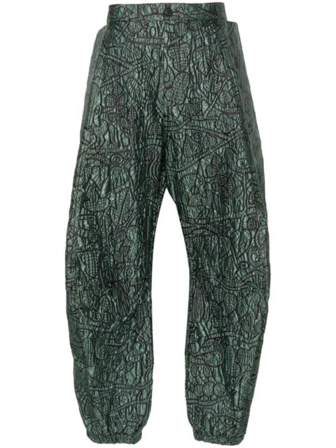abstract-print trousers