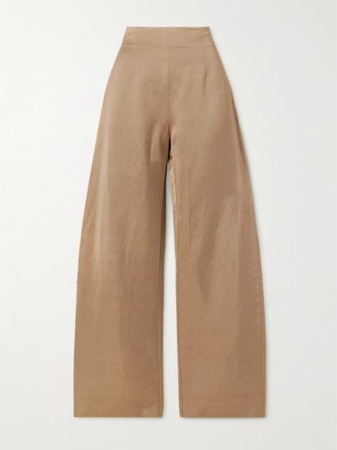 Gloria Dupioni Wide-leg Pants