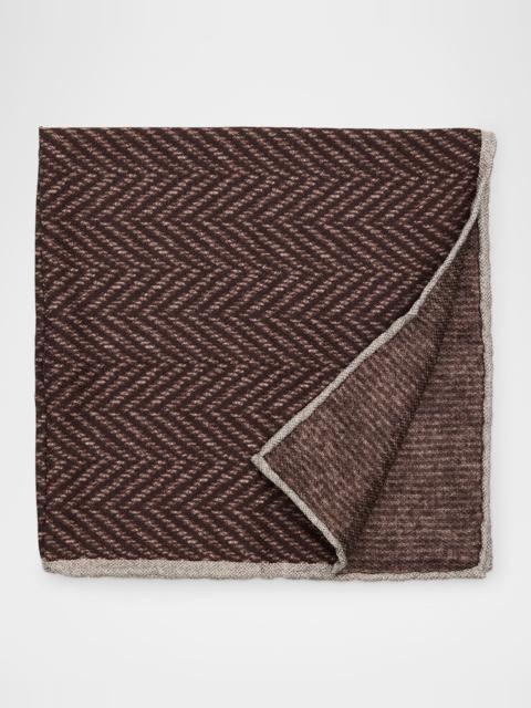 Men's Chevron-Print Silk Pocket Square