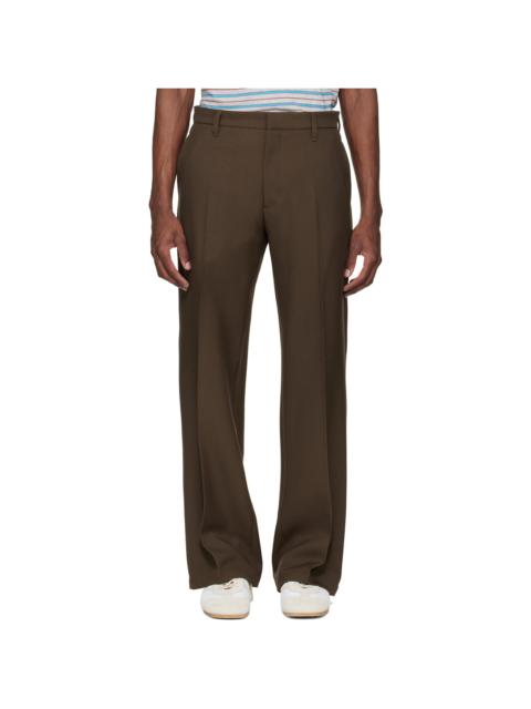 Brown Tailored Bootcut Trousers