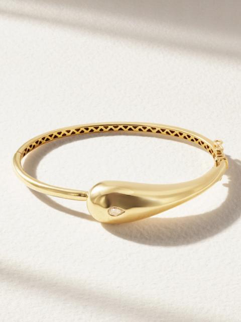Droplet 14-karat Gold Diamond Bracelet