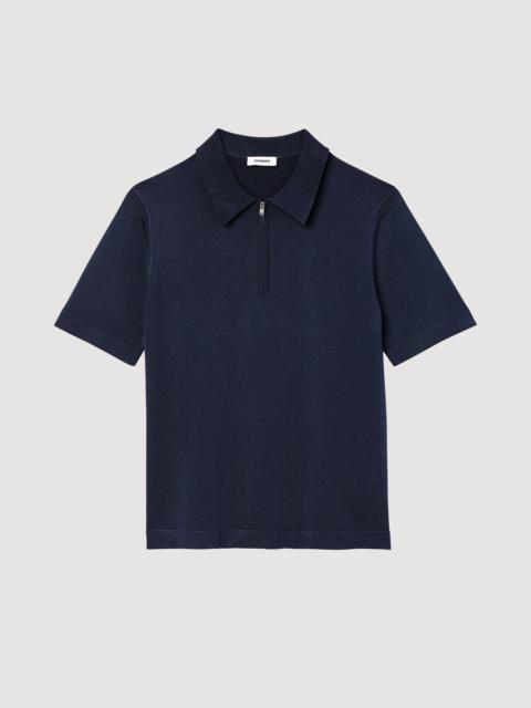 KNITTED POLO SHIRT WITH ZIP COLLAR