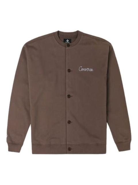 Converse Chain Stitch Elevated Cardigan Pullover 'Brown' 10024582-A03