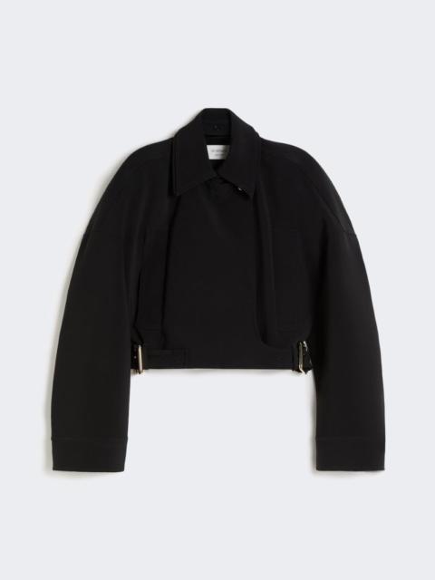 Viscose cady cropped jacket - black