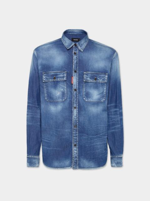 LIGHT WASH RELAX DAN WORKER POCKET SHIRT