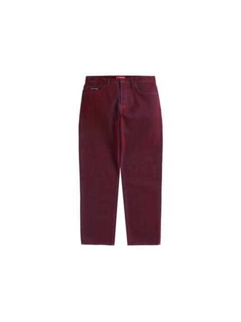 Supreme Flocked Regular Jean Red