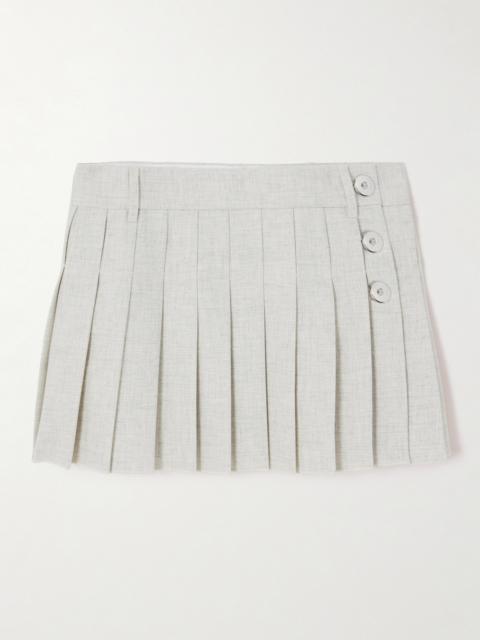 Pleated Cotton And Linen-blend Mini Skirt