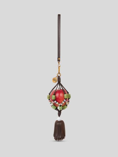 APPLE CHARM WITH SMALL TASSEL AND BEADING